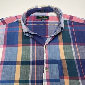 80s Colours by Alexander Julian Shirt L Mens L/S Button Down Multicolor Plaid